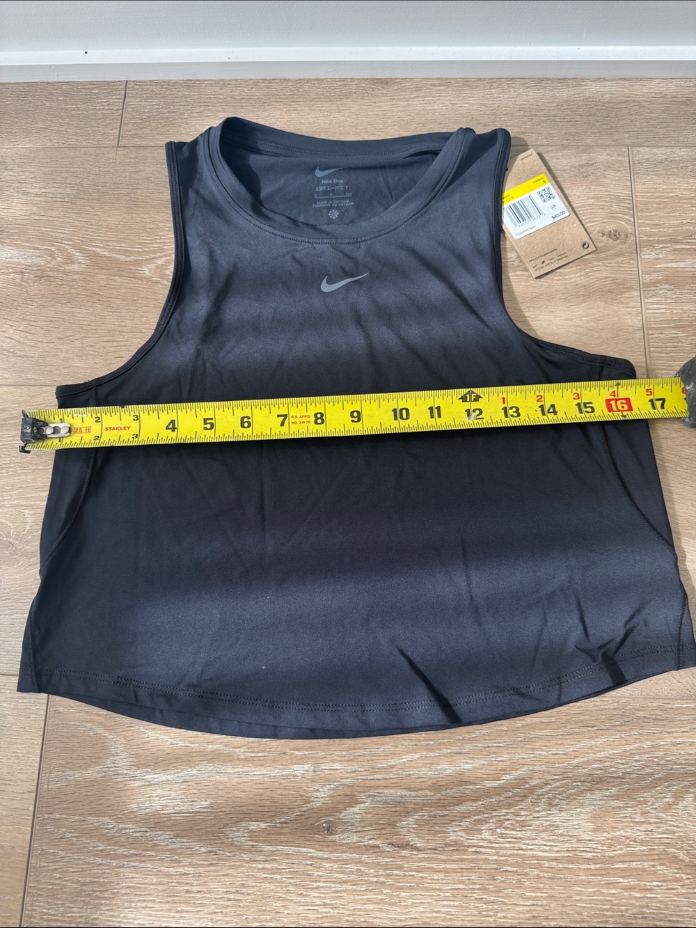 Nike Black Women's Crop Tank top dri-fit - Picture 7 of 12